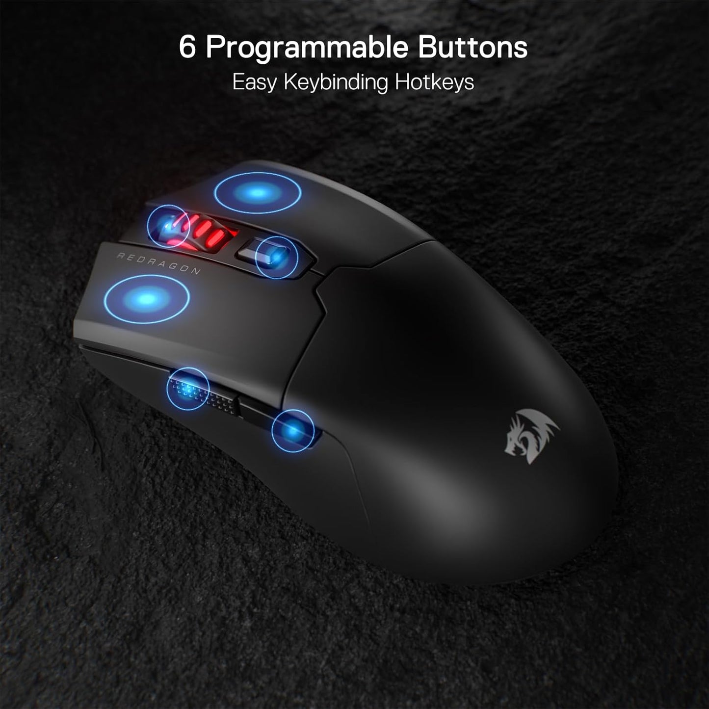 Redragon M995 Wired Gaming Mouse, 26000 DPI, 6 Programmable Buttons, RGB Backlit, Black for pro gamers