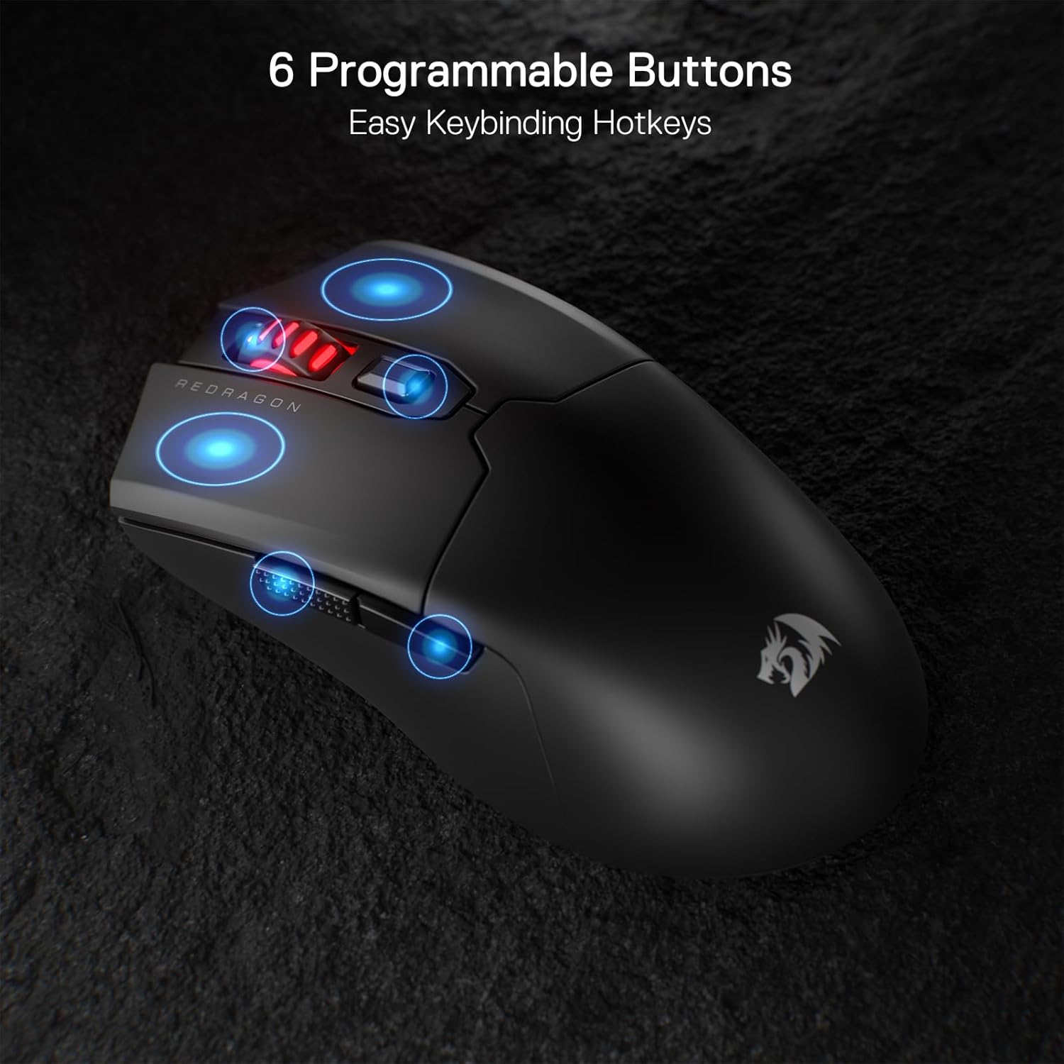 Redragon M995 Wired Gaming Mouse, 26000 DPI, 6 Programmable Buttons, RGB Backlit, Black for pro gamers