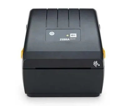 Direct Thermal Printer ZD230 by Zebra, featuring Standard EZPL, 203 dpi, USB, Ethernet, and EU/UK power cords.