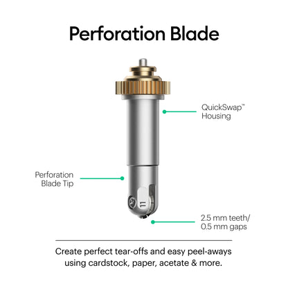 2006706 - Cricut Maker Perforation Blade Tip; Basic Perforation Blade; 2.5 mm teeth / 0.5 mm gap.