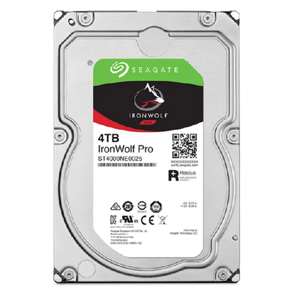 Seagate Ironwolf Pro ST4000NT001 4TB 3.5'' HDD NAS Drives 7200 RPM; SATA 6GB/s Interface; 256MB Cache;550TB/Year; Unlimited Bays