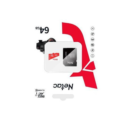 Netac 64GB microSD Card Class 10 with SD Adapter – High-Speed Memory for Phones, Cameras, and More, Netac packaging