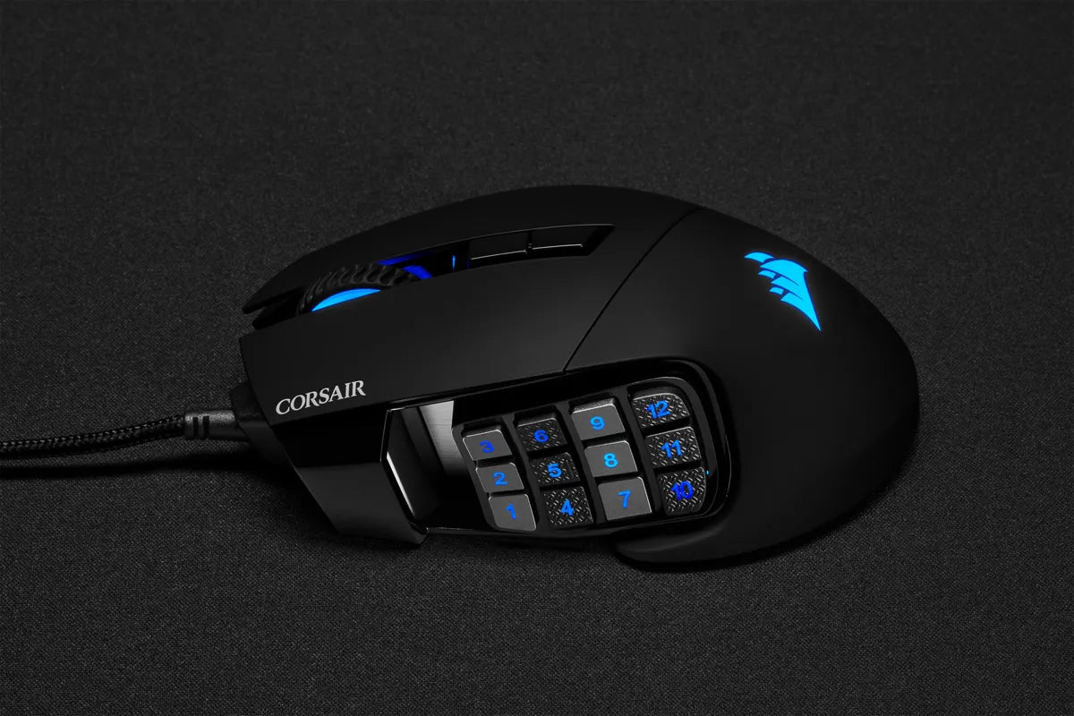 Corsair SCIMITAR ELITE RGB Optical MOBA/MMO Gaming Mouse; 18;000 DP; Black