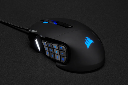 Corsair SCIMITAR ELITE RGB Optical MOBA/MMO Gaming Mouse; 18;000 DP; Black