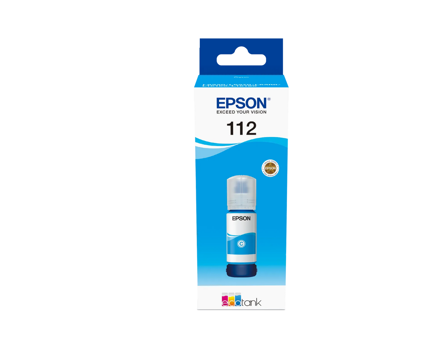 Epson 112 EcoTank Pigment Cyan ink bottle (70 ml).  6000 pages @ 5% coverage