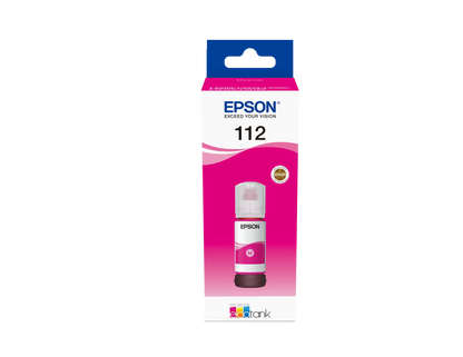 Epson 112 EcoTank Pigment Magenta ink bottle (70 ml). 6000 pages @ 5% coverage