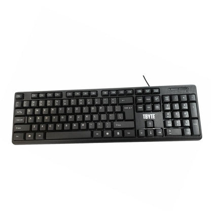 TBYTE USB full-size keyboard 8187 black front view