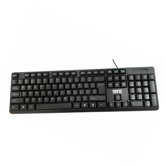 TBYTE USB full-size keyboard 8187 black front view