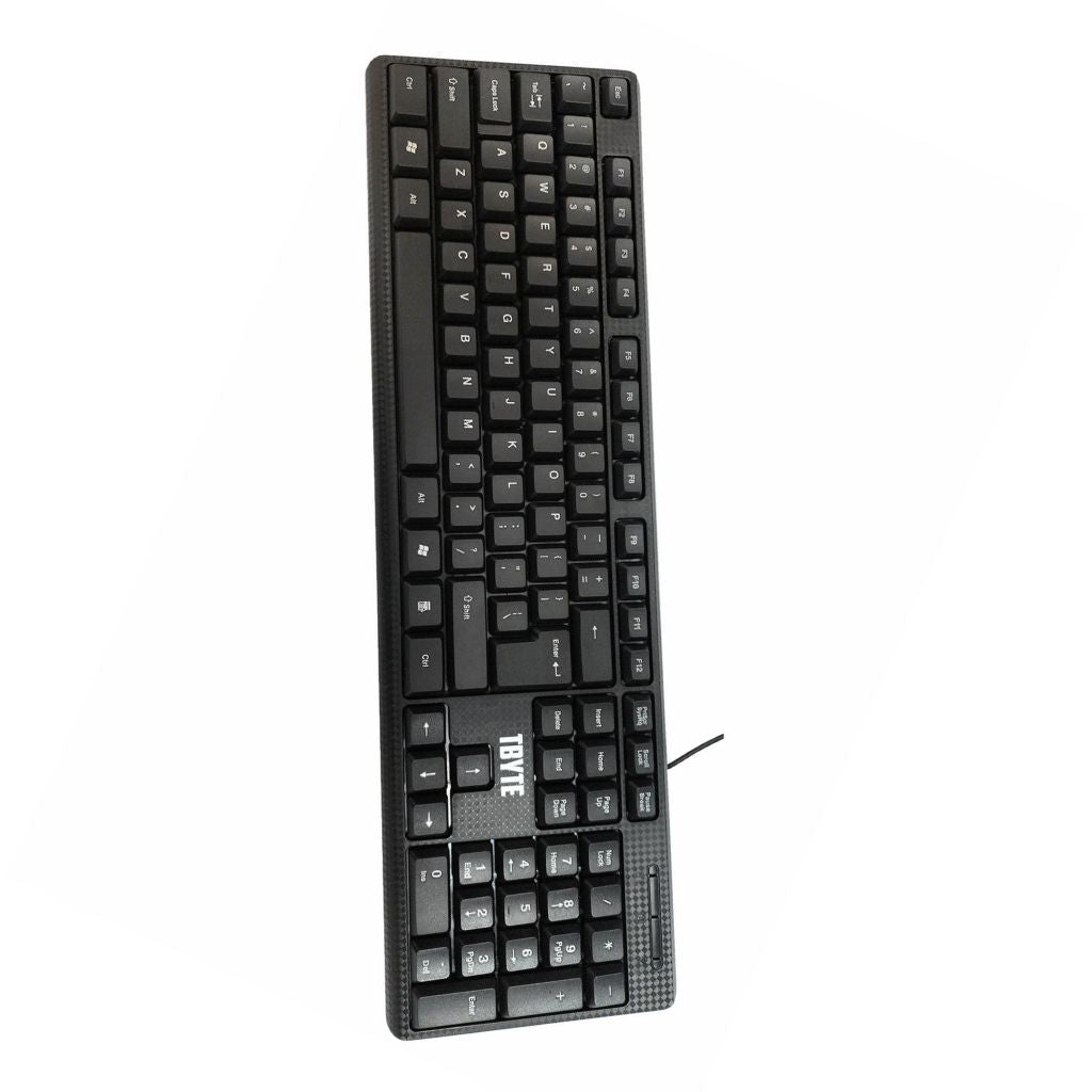 Close-up of keys on TBYTE USB keyboard 8187