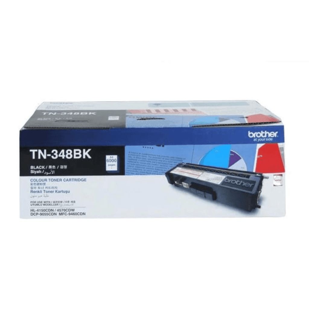 Brother TN-348BK Black Toner Cartridge front view
