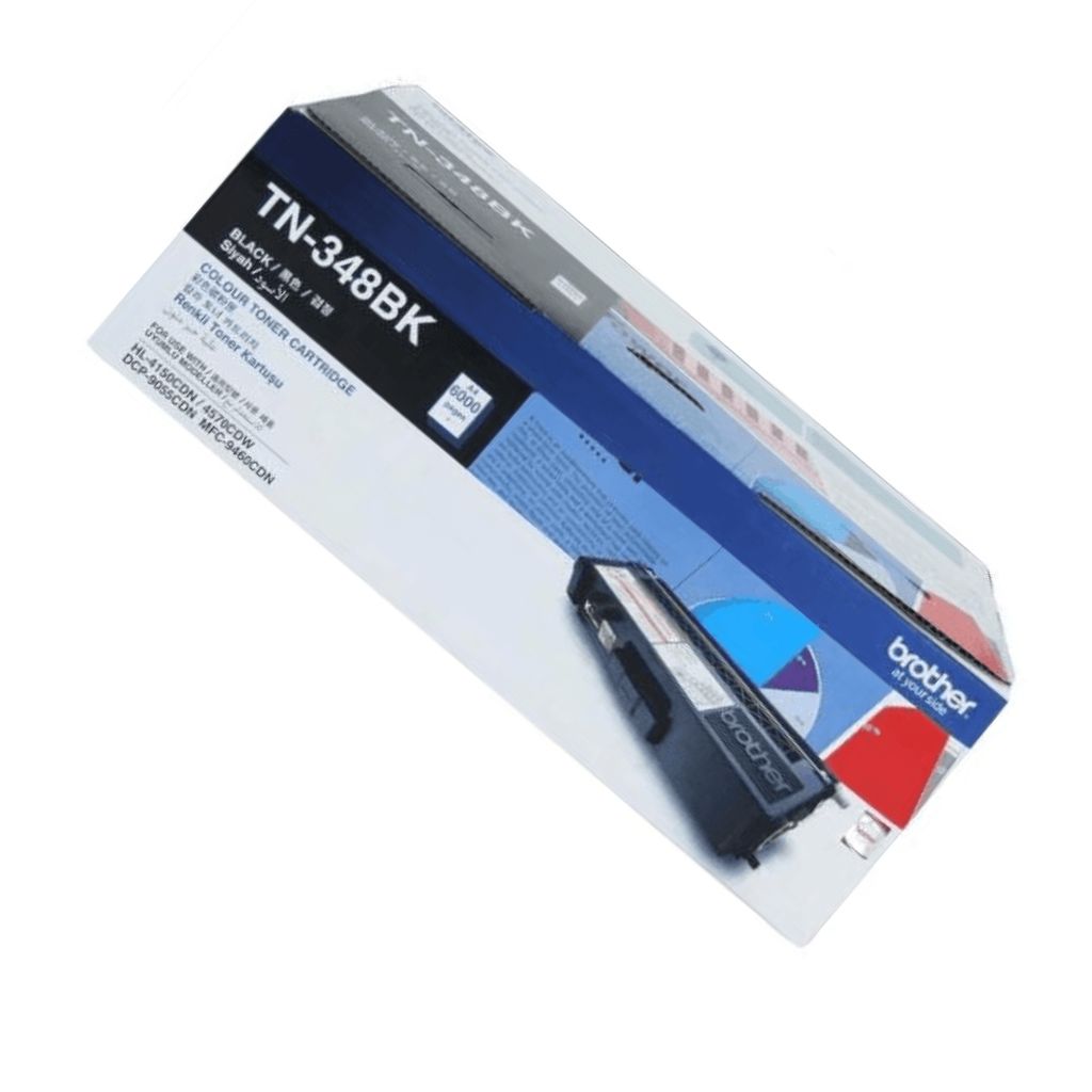 Brother TN-348BK toner packaging and cartridge