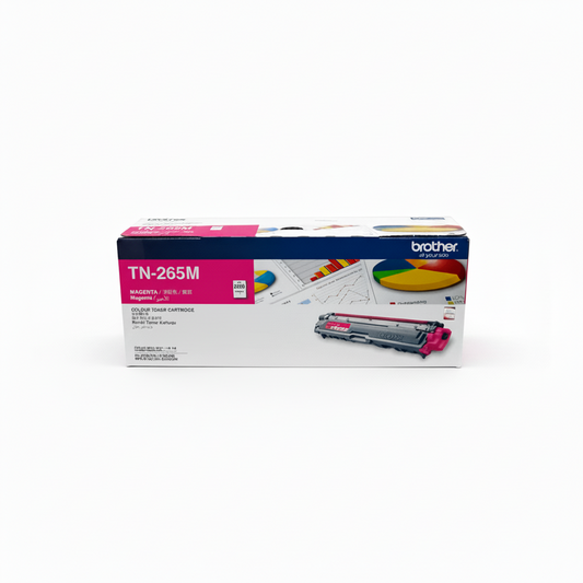 Brother TN-265M magenta toner cartridge front view.

