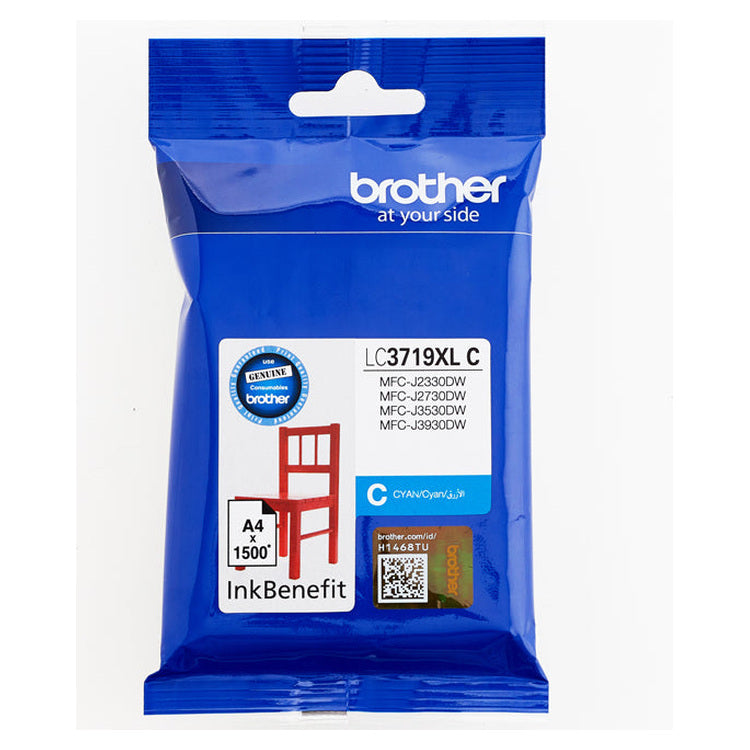 Brother LC3719XLC Cyan High-Yield Ink Cartridge – Approx. 1,500 Pages – product view