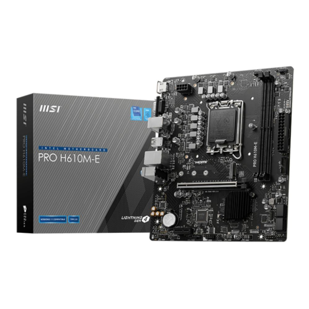 MSI PRO H610M-E DDR5 Micro-ATX Motherboard – LGA 1700, PCIe 4.0, HDMI, USB 3.2, DDR5 Support | MSI Pro Shop