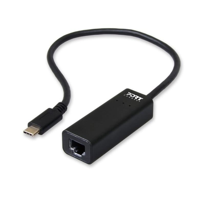 Port USB Type-C to RJ45 5Gbps 30cm Adapter - Black