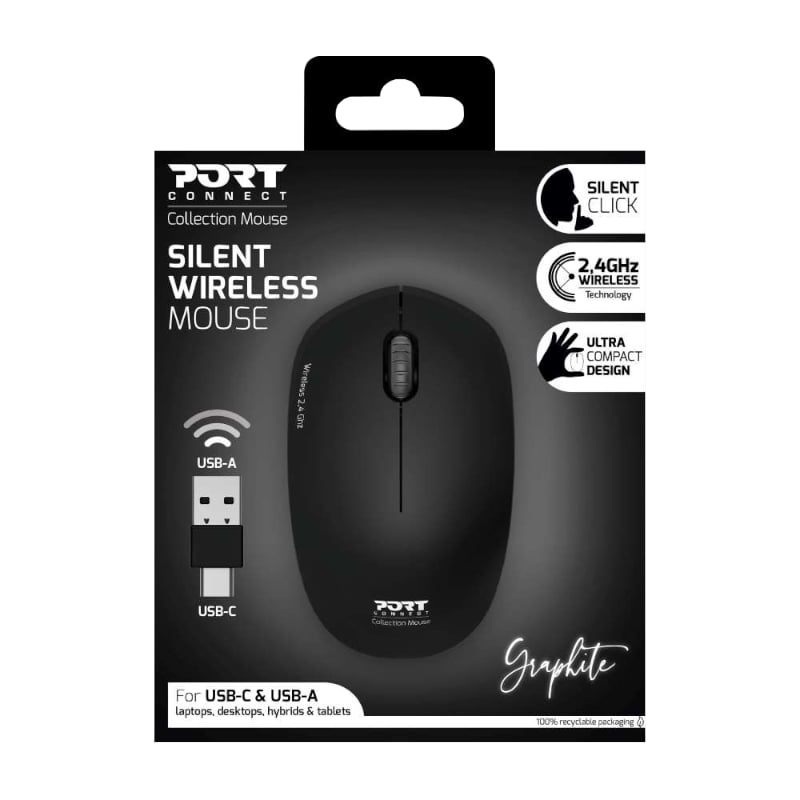 Port 2.4GHz Collection II Graphite Wireless Mouse