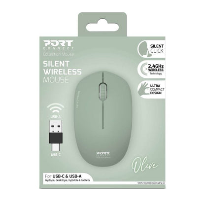 Port 2.4GHz Collection II Vert Olive Wireless Mouse