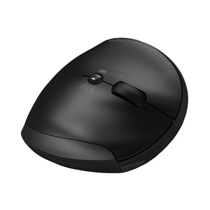 Port Connect Black Ergonomic Rechargeable Bluetooth Mouse