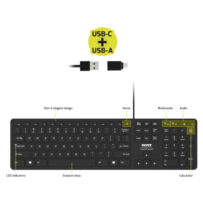 PORT OFFICE EXECUTIVE LOW PROFILE 109KEY