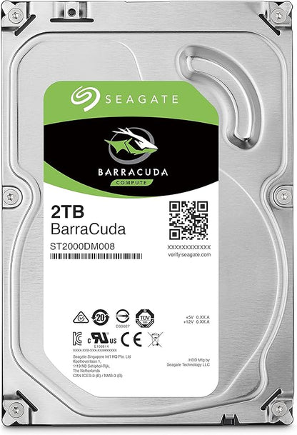 Seagate BarraCuda 2TB Internal HDD – 3.5" SATA 6Gb/s, 7200RPM, 256MB Cache – ST2000DM008, FFP – Seagate