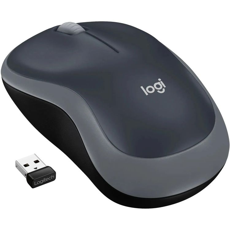 Logitech M185 Swift Grey wireless mouse alternate view 910-002235