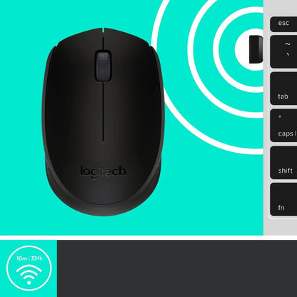 Logitech M171 Black Grey wireless mouse alternate view 910-004424