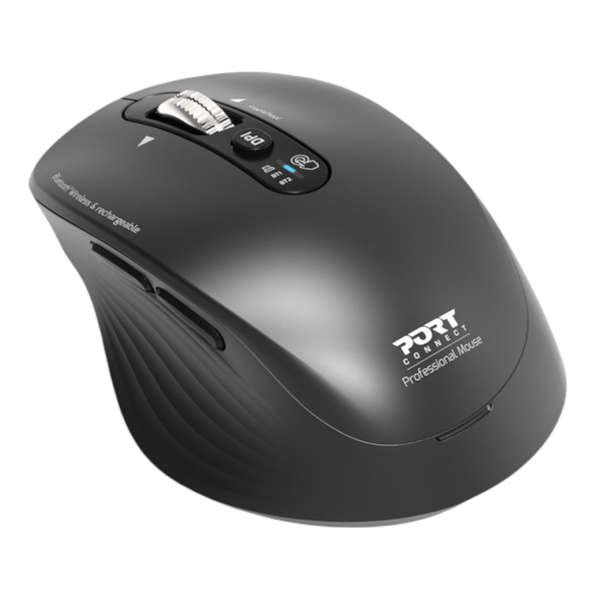 Port Connect Business 2.4GHz Rechargeable Bluetooth Wireless Mouse - Black