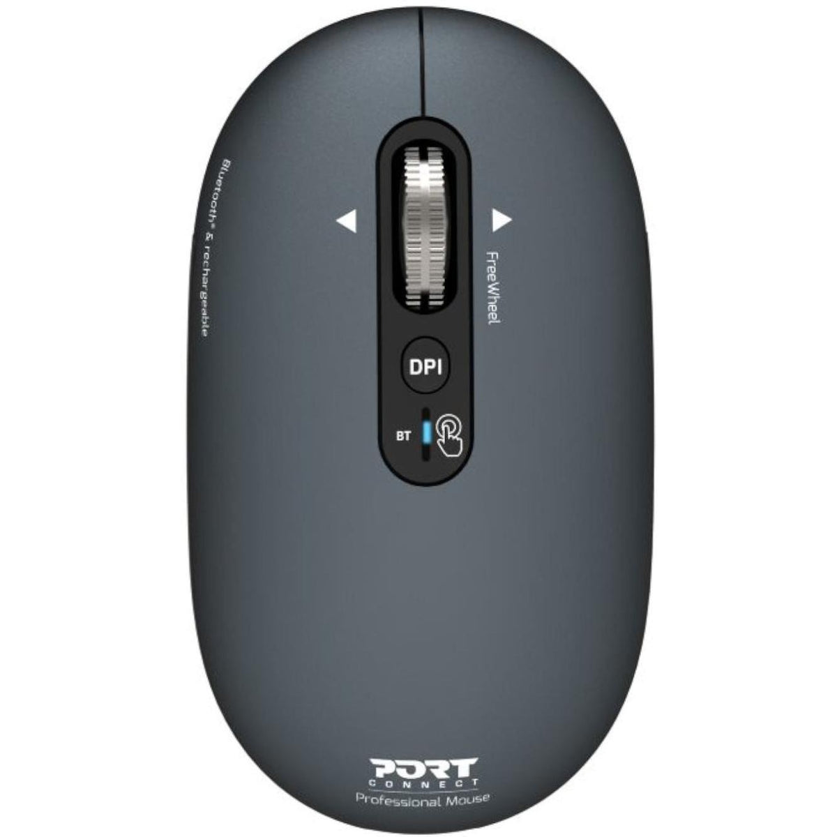 Port Connect PURE MAC Rechargeable Wireless and Bluetooth Mouse - Shadow