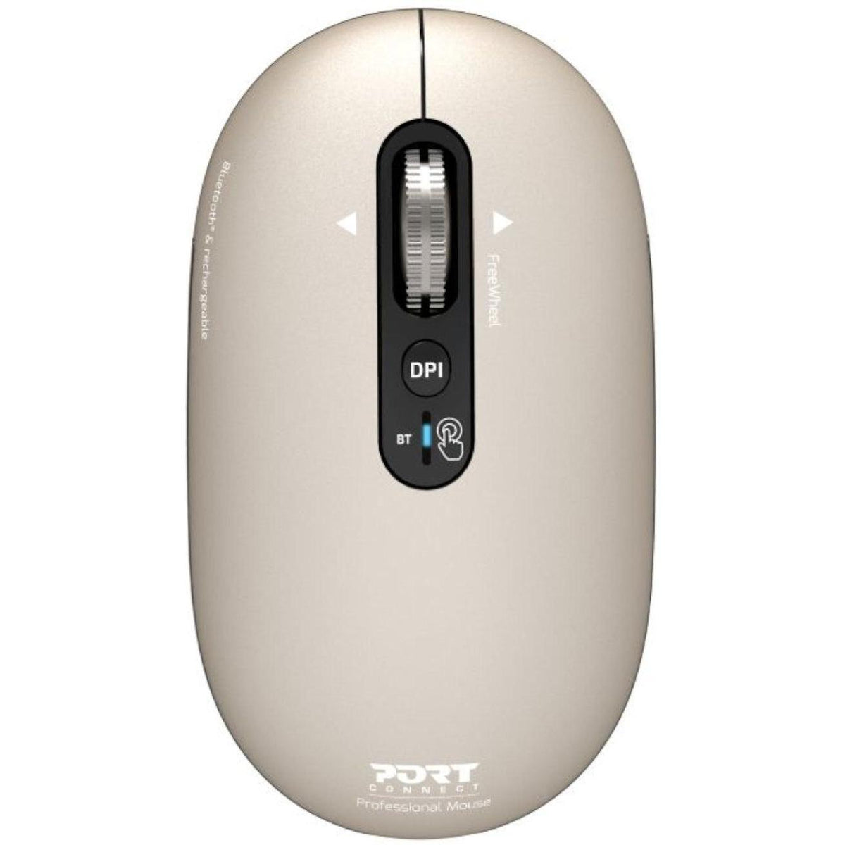 Port Connect PURE MAC Rechargeable Wireless and Bluetooth Mouse - Pearl