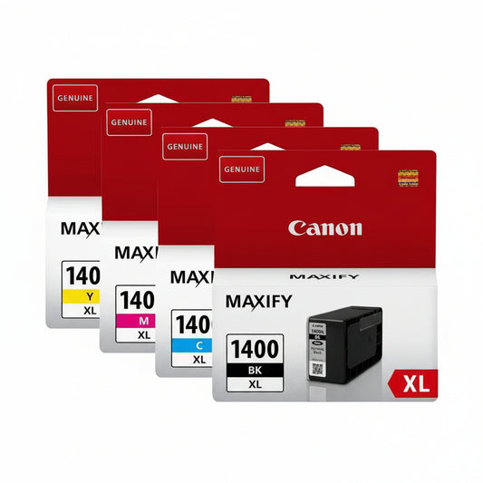 The Canon PGI-1400XL 4-pack box showing all four cartridges.

