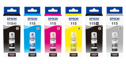 Epson 115 EcoTank Pigment Black ink bottle (70 ml). 6200 pages @ 5% coverage