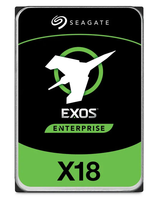 Seagate Exos X18 12TB Enterprise HDD – 3.5", 7200 RPM, SATA 6Gb/s, Bulk Version, ST12000NM004J with Seagate logo