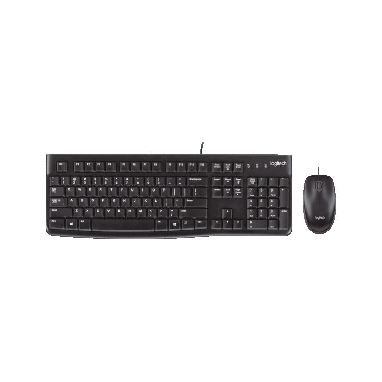 Logitech MK120 920-002562 corded keyboard and mouse combo – front view