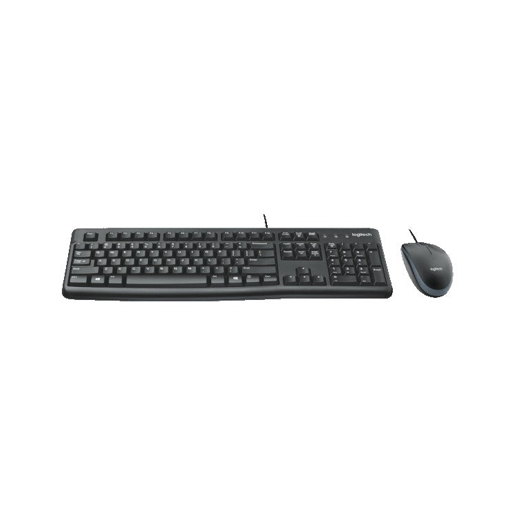 Logitech MK120 920-002562 corded keyboard and mouse combo – angled view