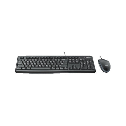 Logitech MK120 920-002562 corded keyboard and mouse combo – angled view