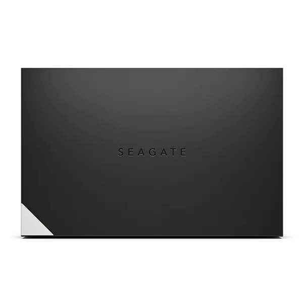 Seagate One Touch 8TB Desktop External Hard Drive with USB-C Hub in a sleek black Seagate box.