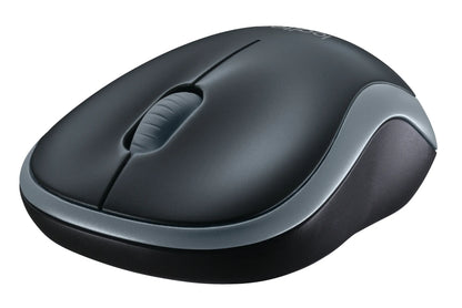 Logitech Wireless Mouse M185 (Black & Swift Grey) Nano USB receiver 3 buttons optical tracking with wheel 10m range 12-month bat