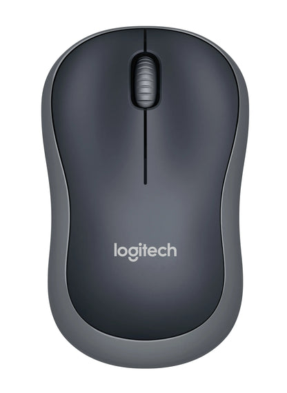 Logitech Wireless Mouse M185 (Black & Swift Grey) Nano USB receiver 3 buttons optical tracking with wheel 10m range 12-month bat