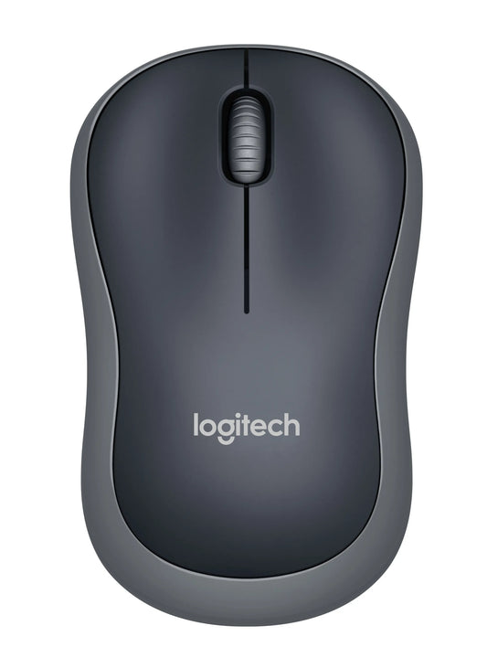 Logitech Wireless Mouse M185 (Black & Swift Grey) Nano USB receiver 3 buttons optical tracking with wheel 10m range 12-month bat