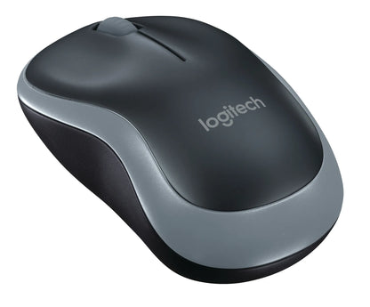 Logitech Wireless Mouse M185 (Black & Swift Grey) Nano USB receiver 3 buttons optical tracking with wheel 10m range 12-month bat