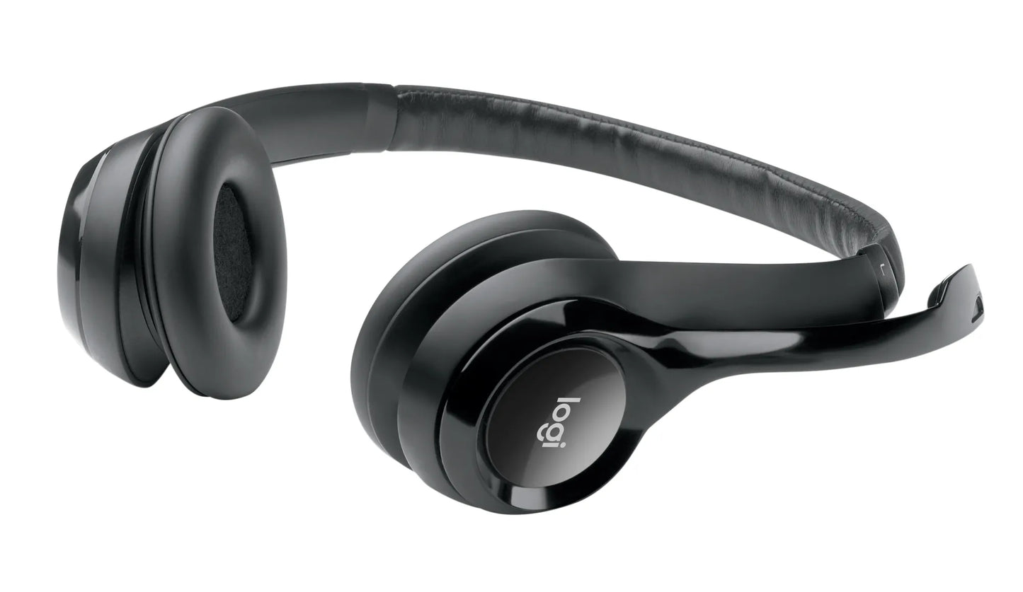 981-000406 - Logitech Headset H390 Black USB Stereo Internet headset adjustable headband Noise cancelling rotating microphone