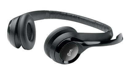 981-000406 - Logitech Headset H390 Black USB Stereo Internet headset adjustable headband Noise cancelling rotating microphone