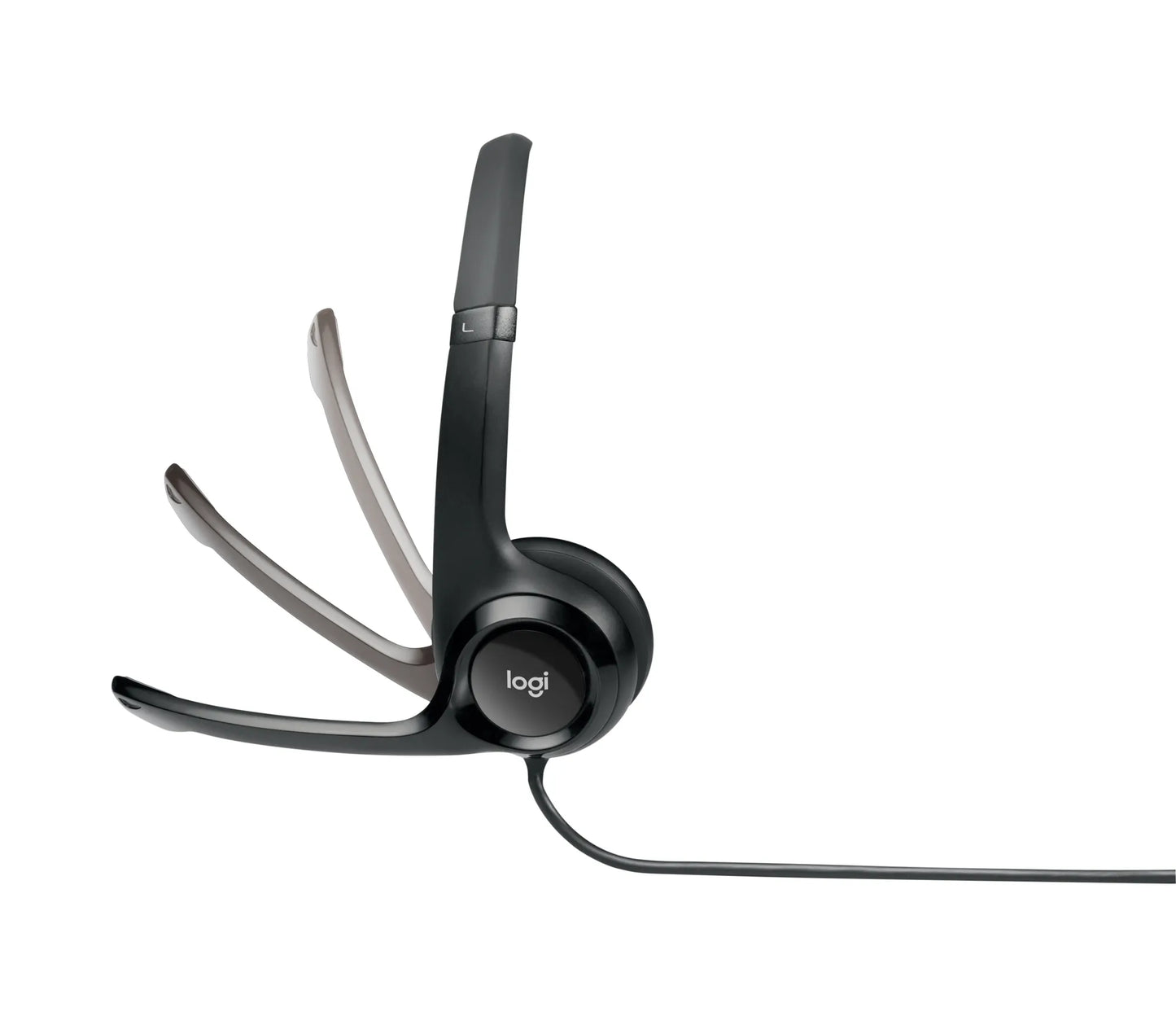 981-000406 - Logitech Headset H390 Black USB Stereo Internet headset adjustable headband Noise cancelling rotating microphone