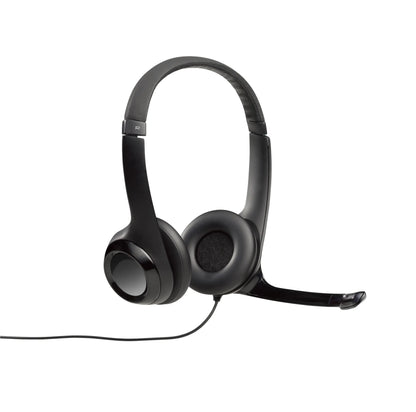 981-000406 - Logitech Headset H390 Black USB Stereo Internet headset adjustable headband Noise cancelling rotating microphone
