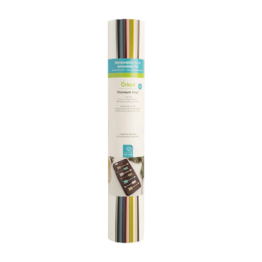 2004326 - Cricut Premium Vinyl Removable 30x30cm 12-Sheet Sampler (Essentials)