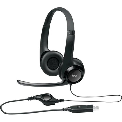 Logitech H390 USB-A computer headset 981-000406 front view