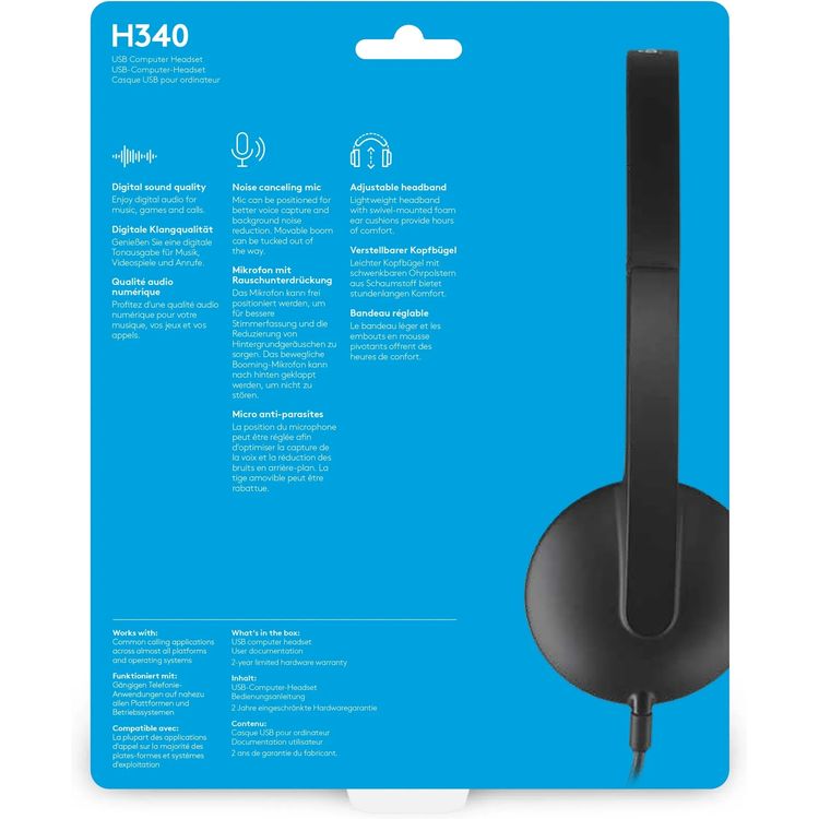 Logitech H340 USB computer headset additional view 981-000475