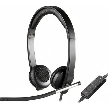 Logitech H650E stereo wired office headset front view