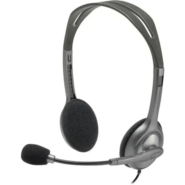 Logitech H111 stereo headset with microphone 981-000593 front view