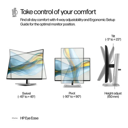 HP 524pn anti-glare screen surface under ambient office lighting.

